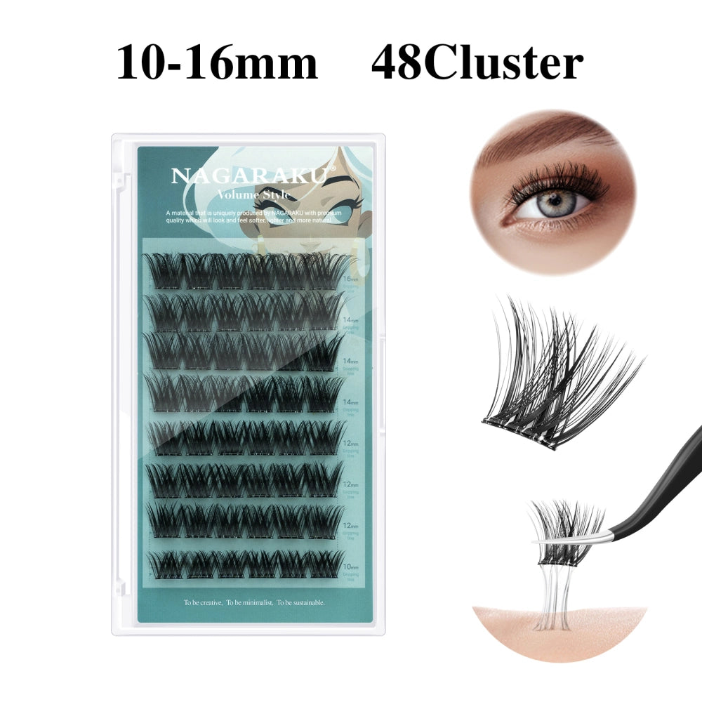 NAGARAKU Self-Adhesive DIY Cluster Lashes with Tweezers