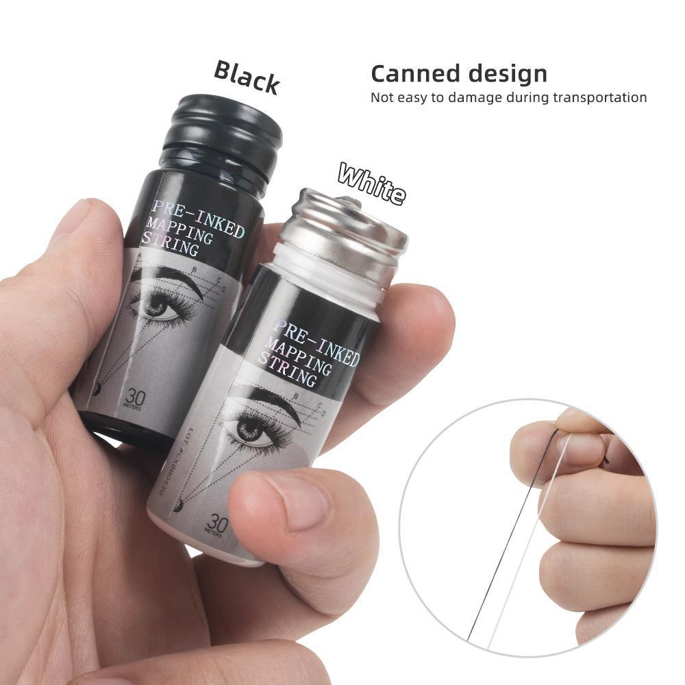 30m Bottled Pre-Inked Eyebrow Mapping String with Built-in Cutter - PMU Brow Thread