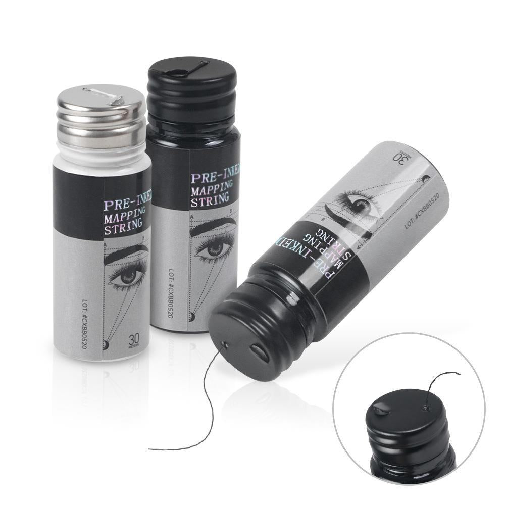 30m Bottled Pre-Inked Eyebrow Mapping String with Built-in Cutter - PMU Brow Thread