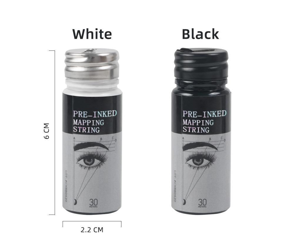 30m Bottled Pre-Inked Eyebrow Mapping String with Built-in Cutter - PMU Brow Thread