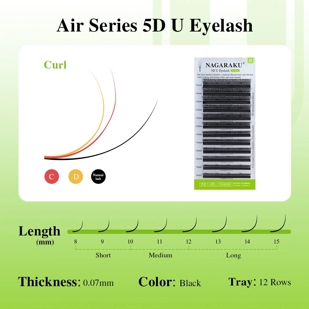 NAGARAKU 3D 4D 5D U-Shaped Eyelash Extension