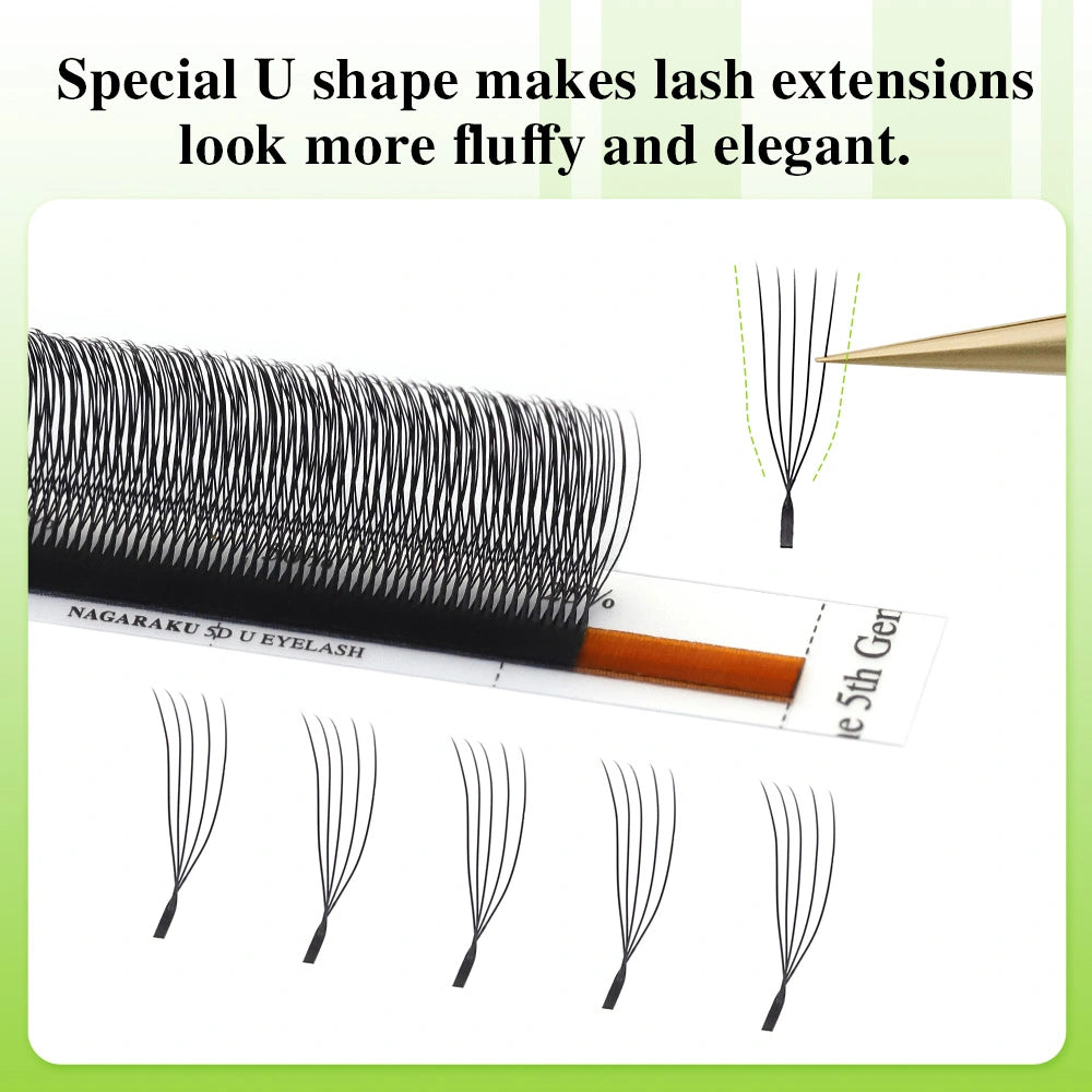 NAGARAKU 3D 4D 5D U-Shaped Eyelash Extension