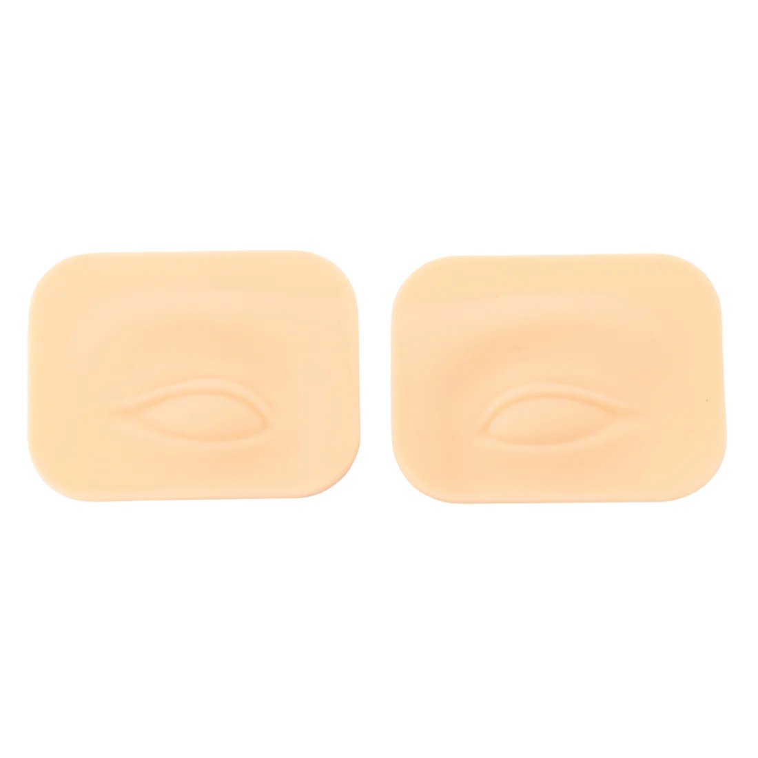 Silicone eye practice skin with two raised eye contours