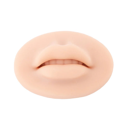 3D silicone lip practice skin in a medium tone