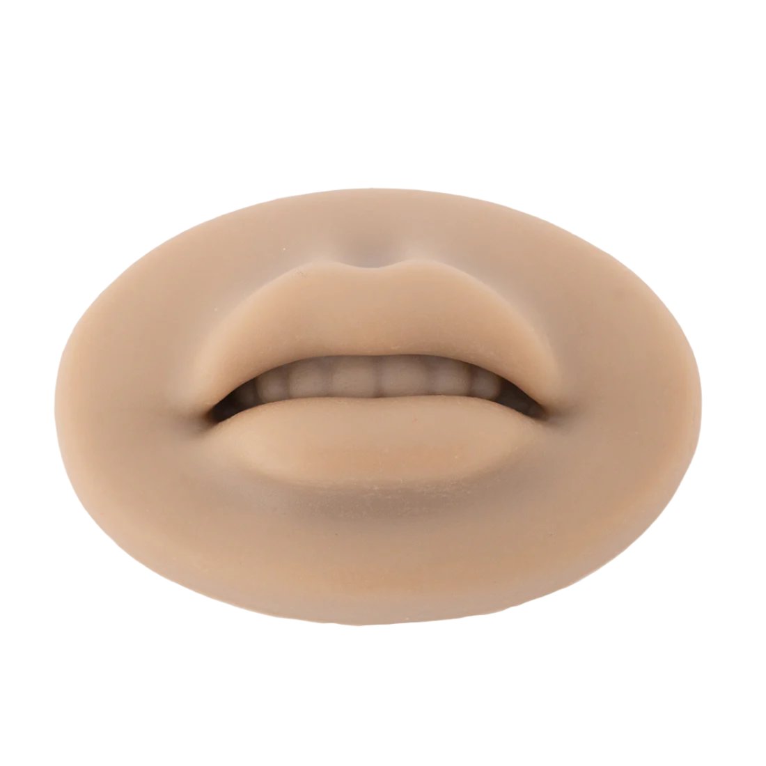3D silicone lip practice skin in a dark tone