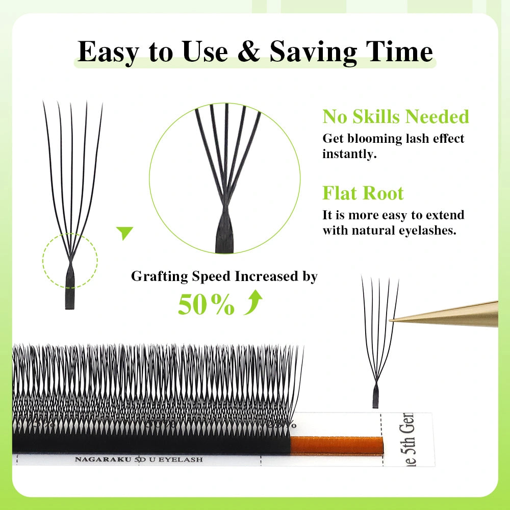 NAGARAKU 3D 4D 5D U-Shaped Eyelash Extension