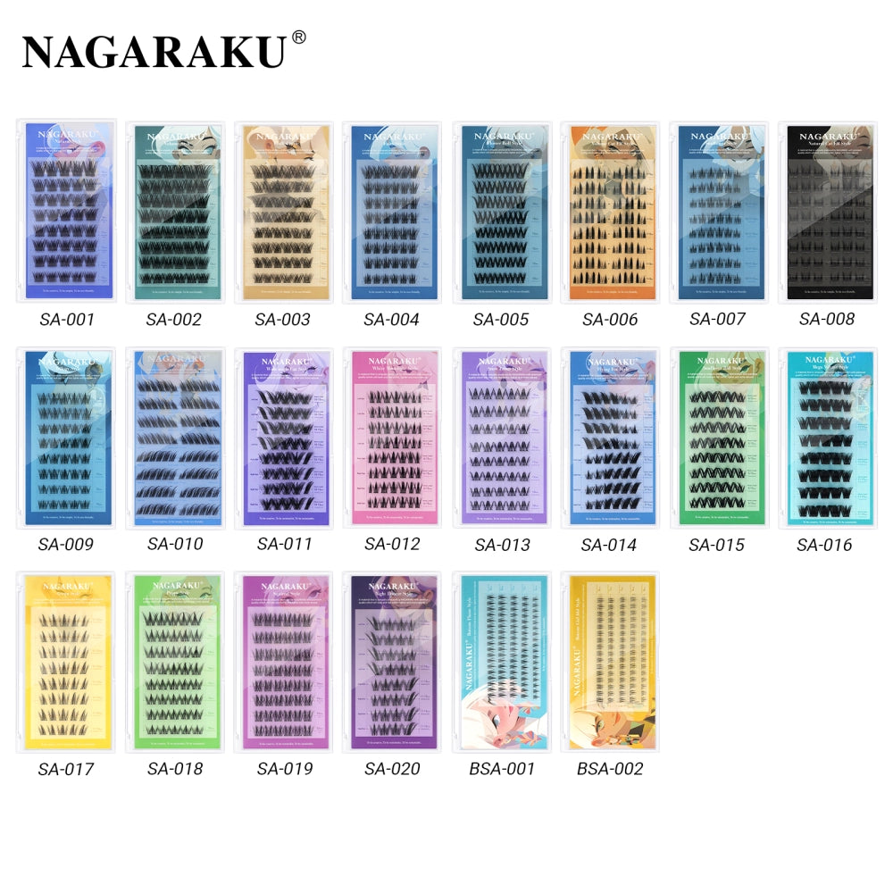 NAGARAKU Self-Adhesive DIY Cluster Lashes with Tweezers