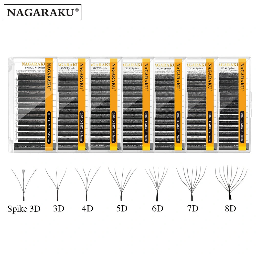 NAGARAKU 3D 4D 5D 6D 7D 8D W Spike Eyelash Extension