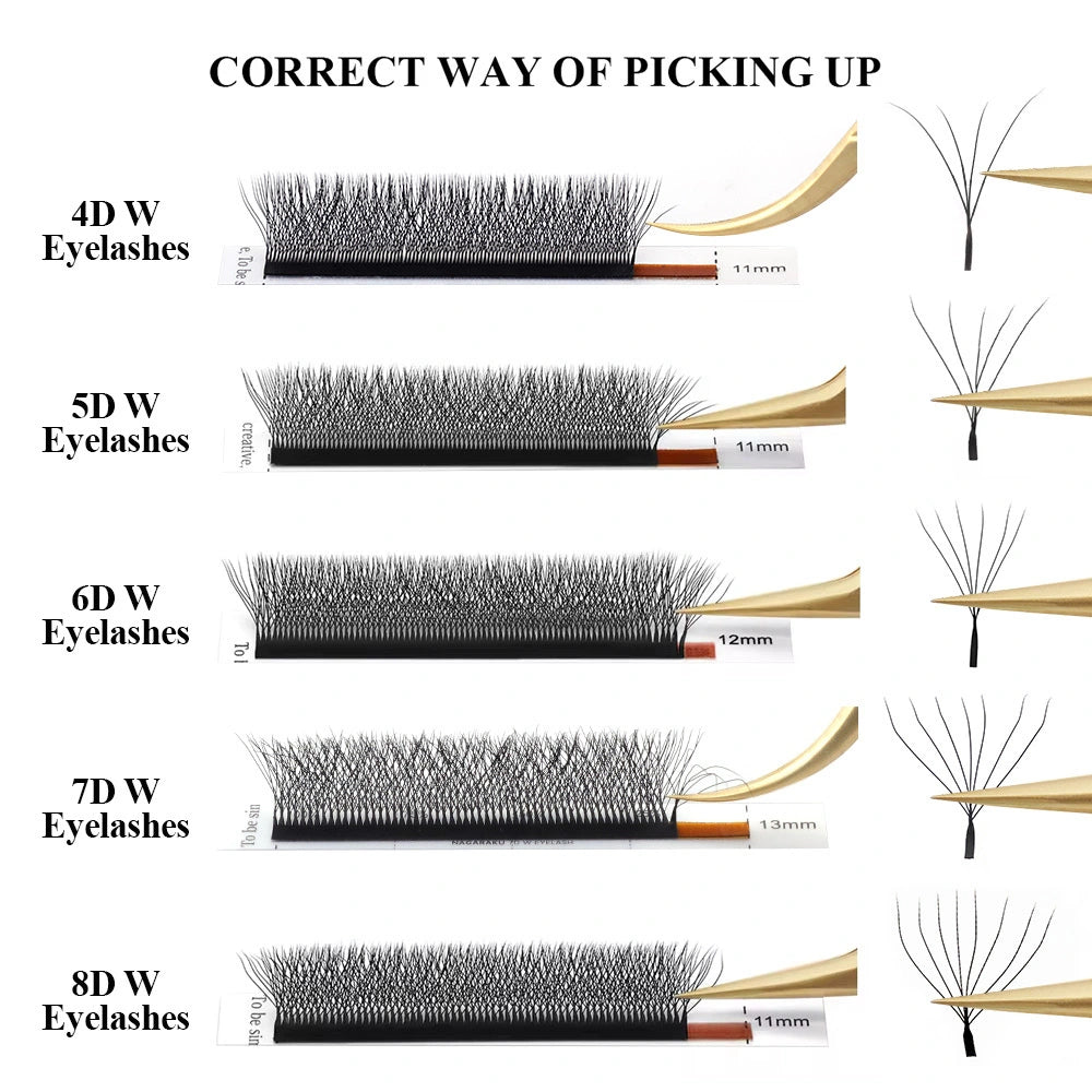 NAGARAKU 3D 4D 5D 6D 7D 8D W Spike Eyelash Extension