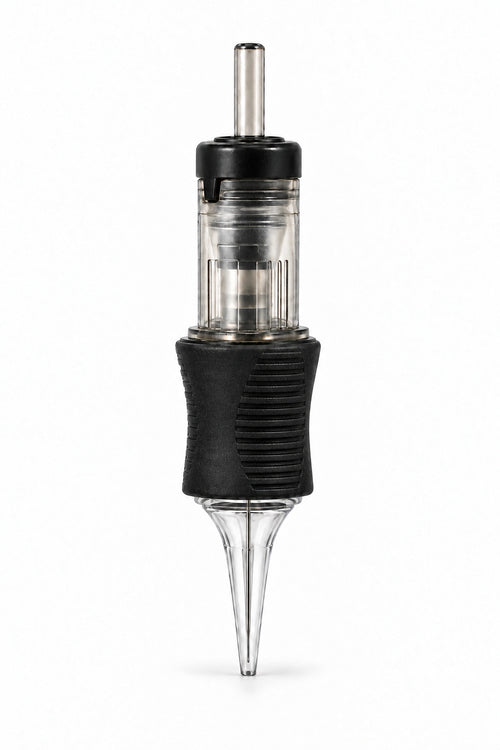 AXIS PMU cartridge needle, side view of the textured finger ring