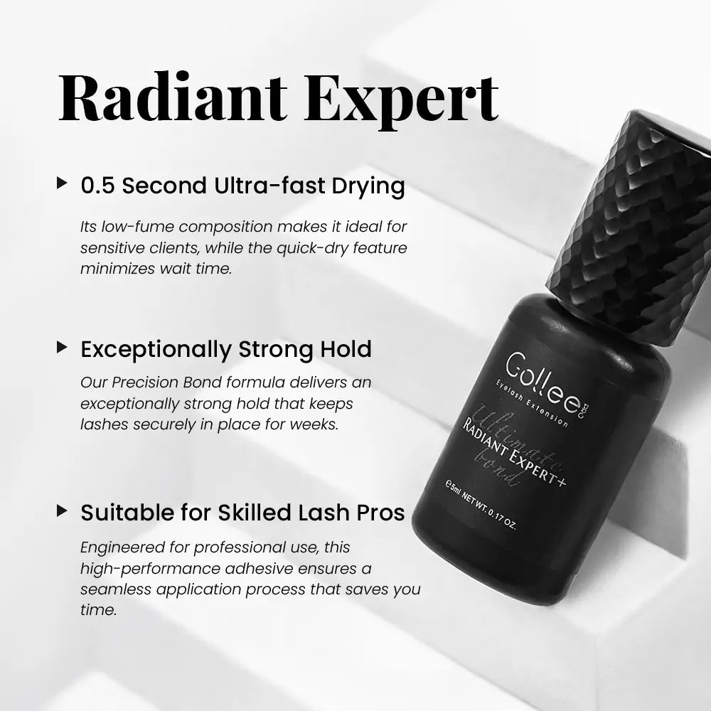 Radiant Expert+ S-01 Eyelash Extension Glue – 0.5s Fast Drying, 5ml