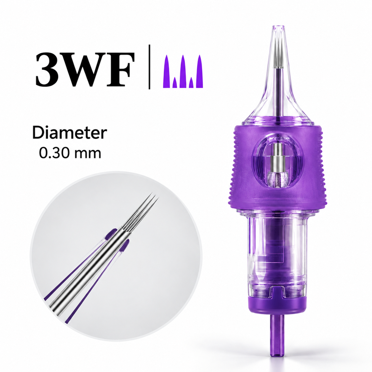 IRIS 3WF fork PMU cartridge needle, 0.30 mm