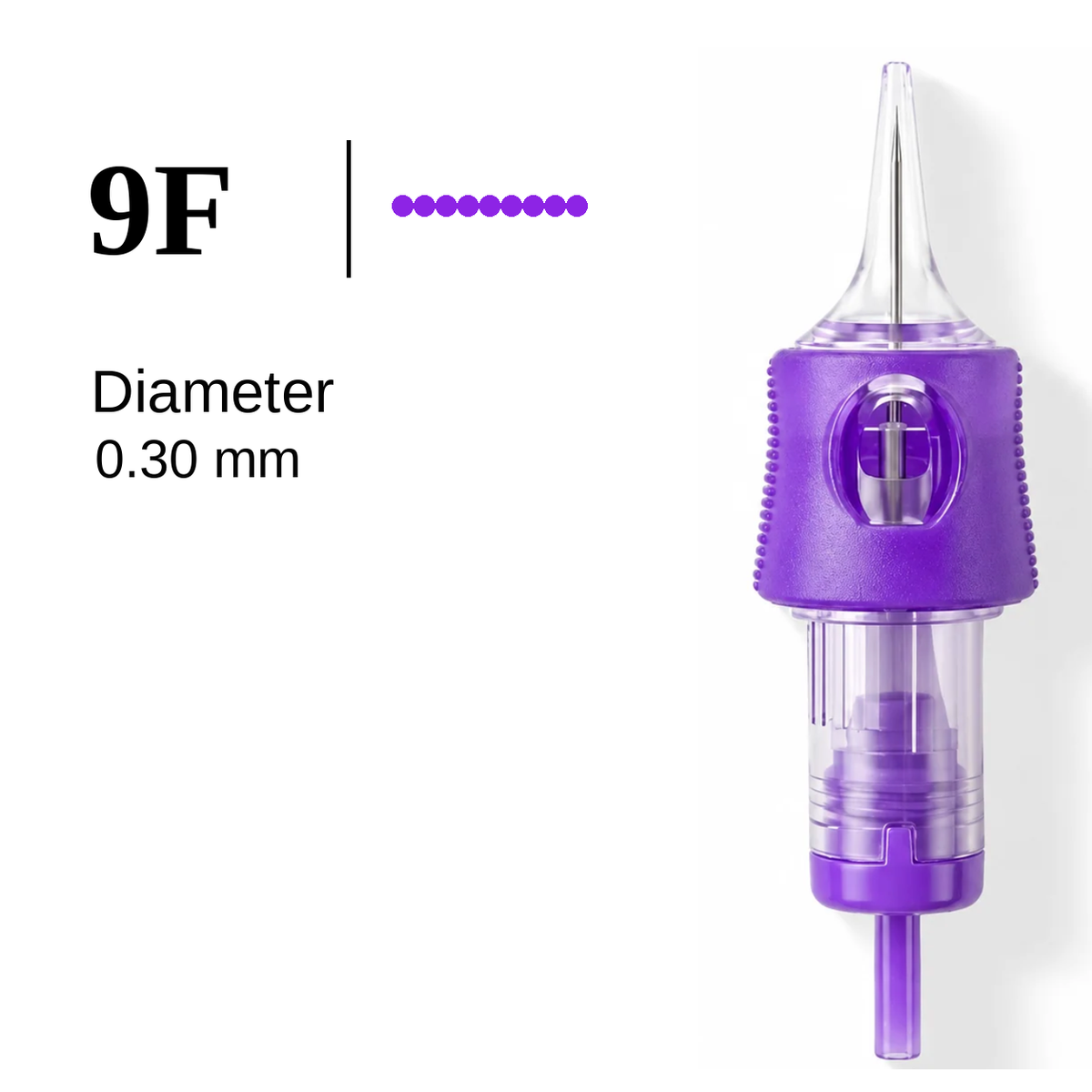 IRIS 9F flat PMU cartridge needle, 0.30 mm