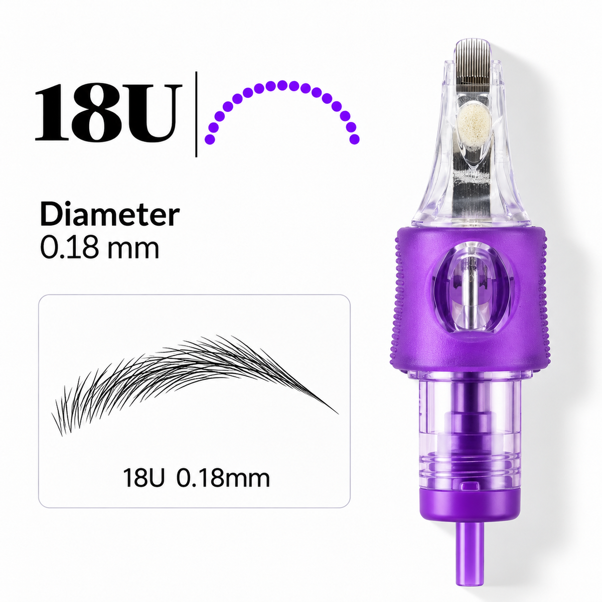 IRIS Sponge U 18U 0.18 mm cartridge needle with built-in sponge